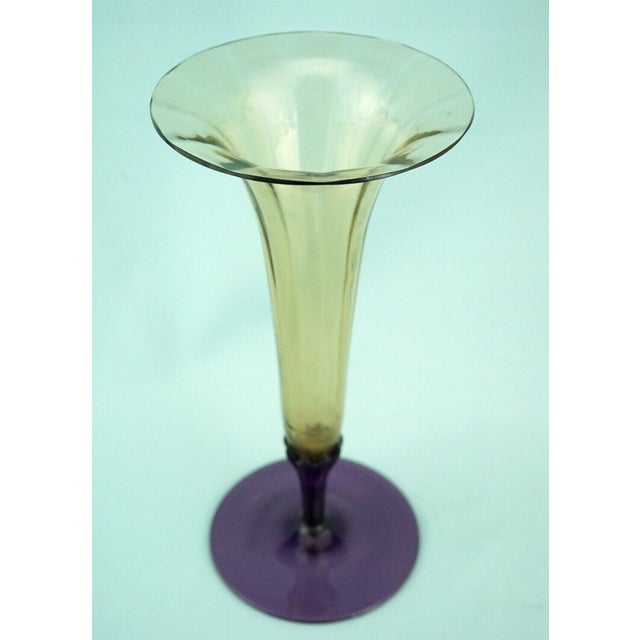 1920s 20th Century Trumpet Vase in Iridescent Crystal and Glass Paste from Louis Comfort Tiffany, United States, 1920s For Sale - Image 5 of 18