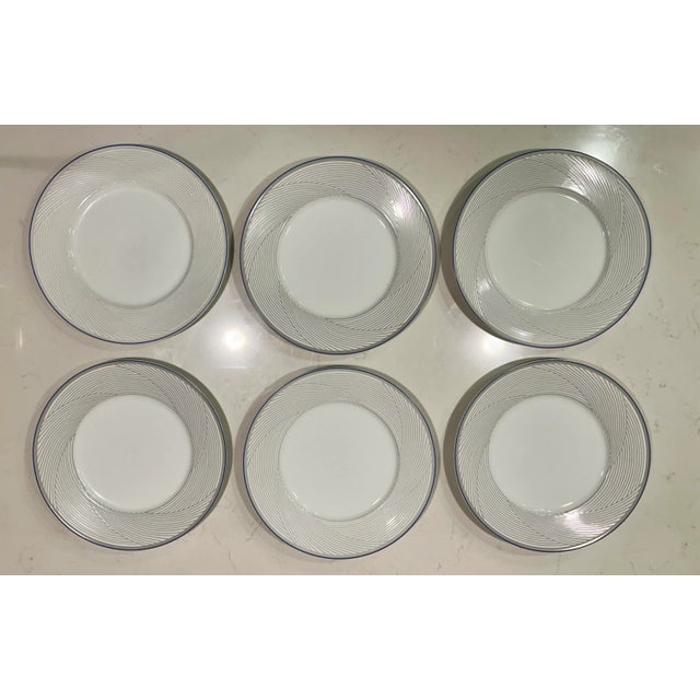 Navy Blue and Gray Striped Dansk “Tapestry” Dinnerware by Jack Lear Larso - 10 Pieces For Sale In Palm Springs - Image 6 of 9