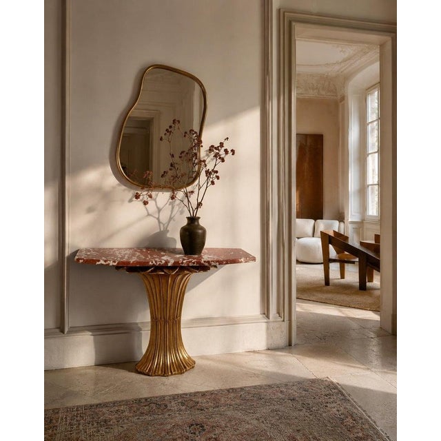 Art Deco Console Table in Hand-Carved Giltwood and Marble by Pierluigi Colli, 1930 For Sale - Image 6 of 18