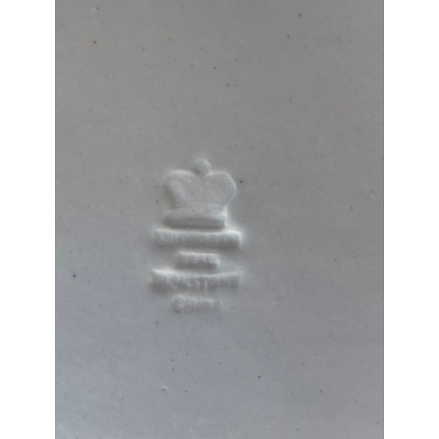 Ceramic Antique 15"x11" England Staffordshire Octagonal Dark Flow Blue Ironstone Platter For Sale - Image 7 of 9