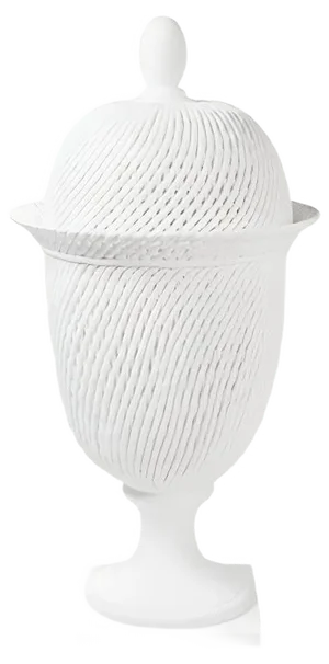 Italian White Ceramic Potiche Palladio Table Lamp with Lid from VGnewtrend
