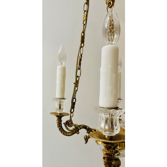 Myran Allan Luxury Lighting Italian French Gold Bronze-Cast Petite Chandelier For Sale - Image 4 of 7