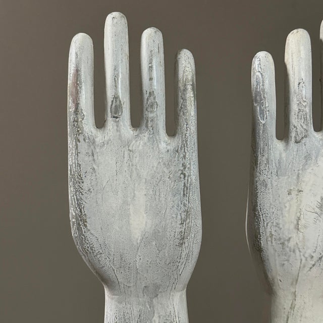 Antique Hand Carved Polychrome Glove Form For Sale In Philadelphia - Image 6 of 8