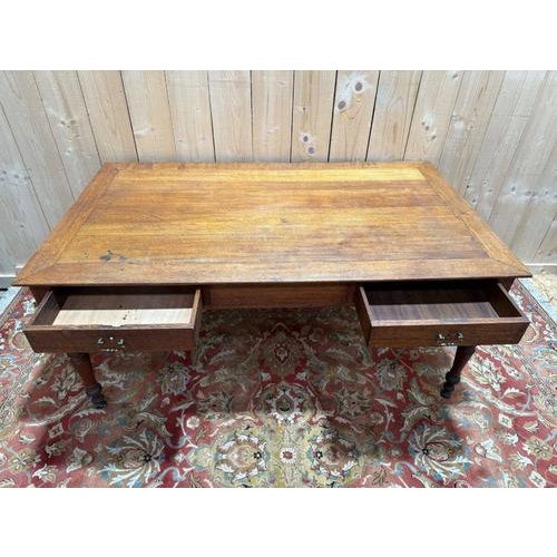 Louis Philippe Farmhouse Desk in Oak For Sale - Image 3 of 7