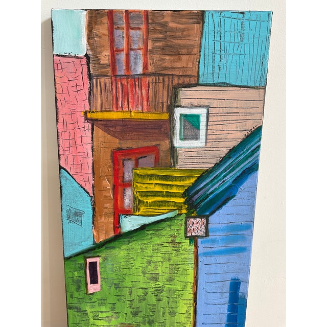 "City Blocks" Original Textured Abstract Acrylic on Canvas by M. Miller For Sale - Image 11 of 14