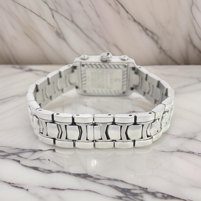 Silver 1990s Philippe Charriol Diamond Ladies Wristwatch 6.5" Stainless Steel 22.8 mm For Sale - Image 8 of 10