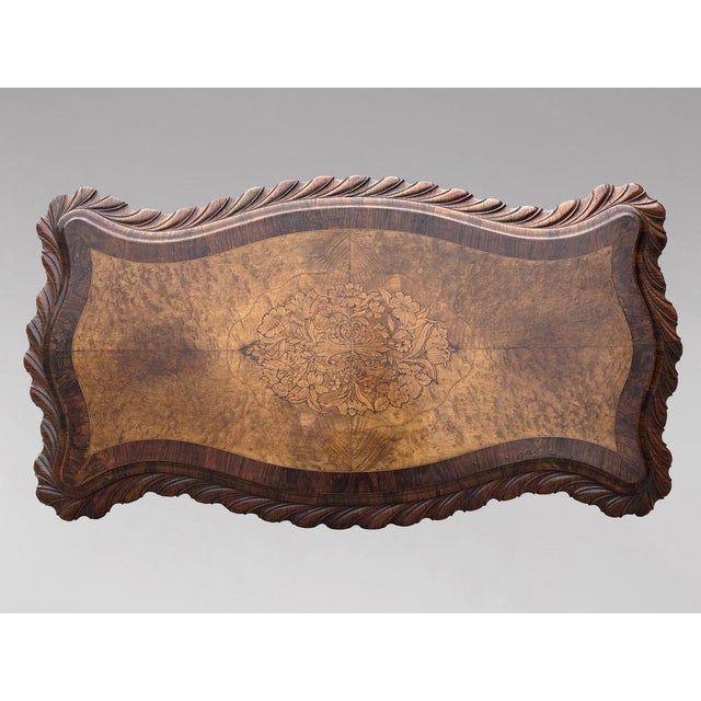 19th Century Victorian Burr Walnut Centre Table, 1850s For Sale - Image 6 of 14