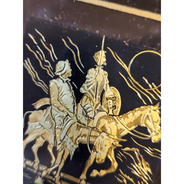 1990s Don Quixote Sancho Panza Damascene Style Art Installation For Sale - Image 11 of 14