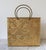1970s Embossed Brass Shopping Tote Bag Magazine Holder For Sale - Image 4 of 8