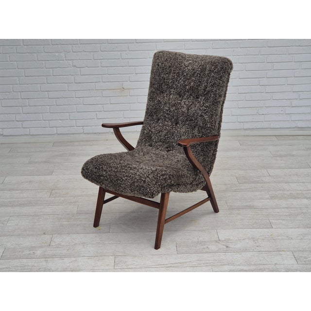 Vintage Danish Armchair in Beech Wood, 1960s For Sale - Image 17 of 18