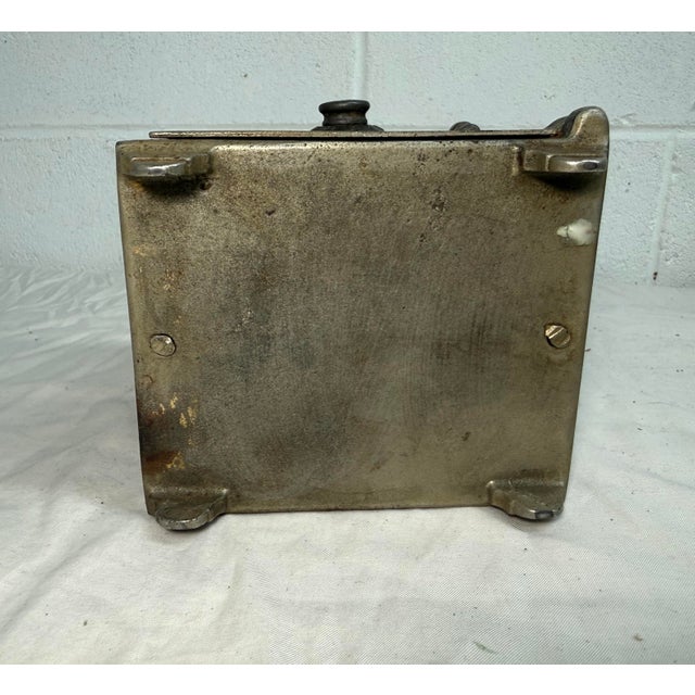 Large Rare Antique 19th Century Ornate Cast Iron Safe Deposit Coin Still Bank For Sale - Image 13 of 14
