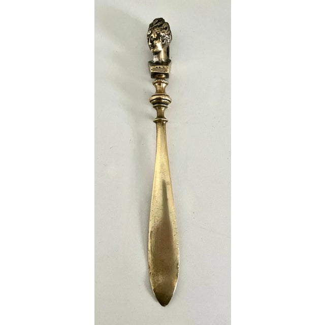 Mid 19th Century Bronze Bust of a Lady Letter Opener For Sale - Image 4 of 8