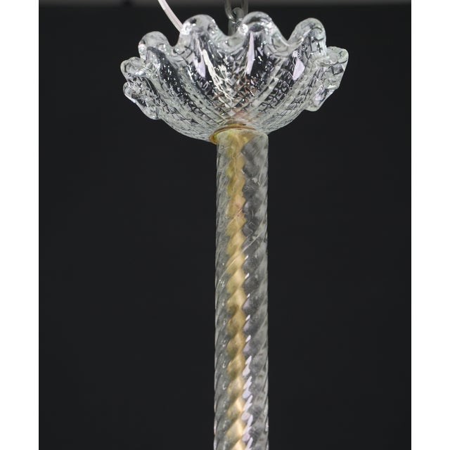 Transparent 1950s Charming "Shell" Trasparent Murano Glass Chandelier by Barovier E Toso For Sale - Image 8 of 12
