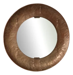 Sculptural Hammered Copper Mirror attributed to Angelo Bragalini, 1950