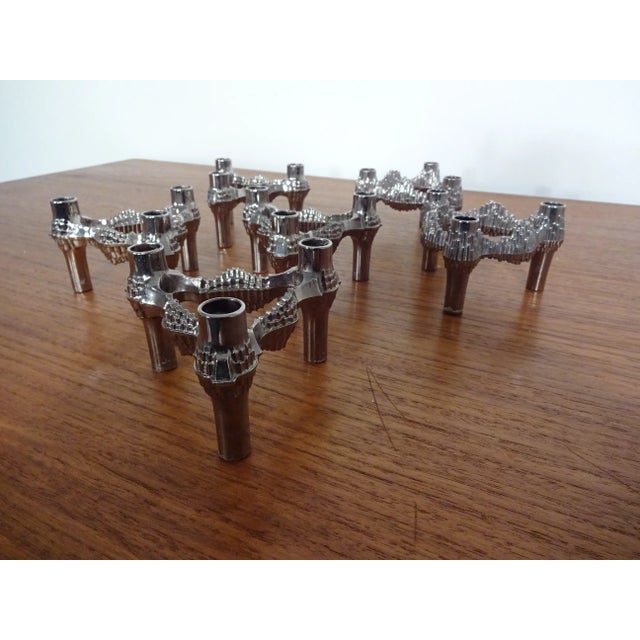 Silver Candleholders by Ceasar Stoffi & Fritz Nagel for BMF, 1960s, Set of 6 For Sale - Image 8 of 10