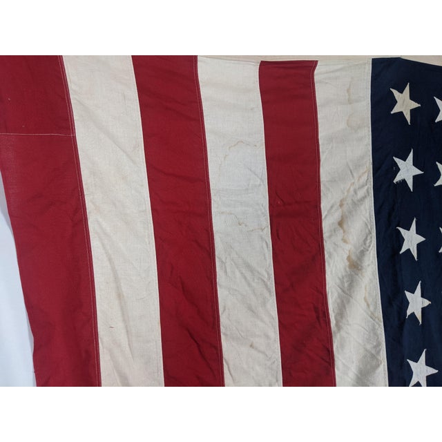 Large Vintage Valley Forge 48-Star Sewn American Flag, Red, White & Blue For Sale - Image 10 of 14