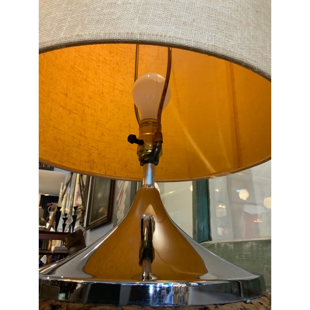 A Pair of Mid Century Cork and Chrome Table Lamps Chairish