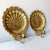 Mid 20th Century Brass Clamshell Candlestick Sconces For Sale In Charleston - Image 6 of 7
