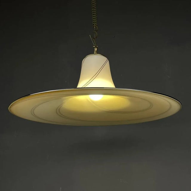 Beige Murano Glass Pendant Lamp, Italy, 1970s For Sale - Image 11 of 12