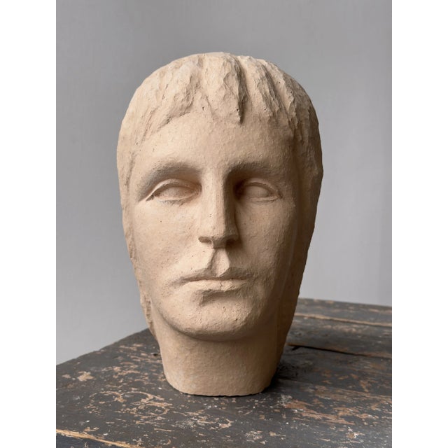 1970s Vintage Folk Art Large-Scale Terracotta Head, Circa 1970s For Sale - Image 5 of 13