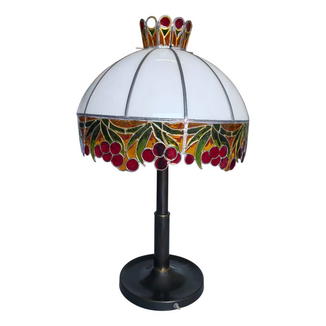 Handmade Tiffany-Style Table Lamp, 1965 For Sale