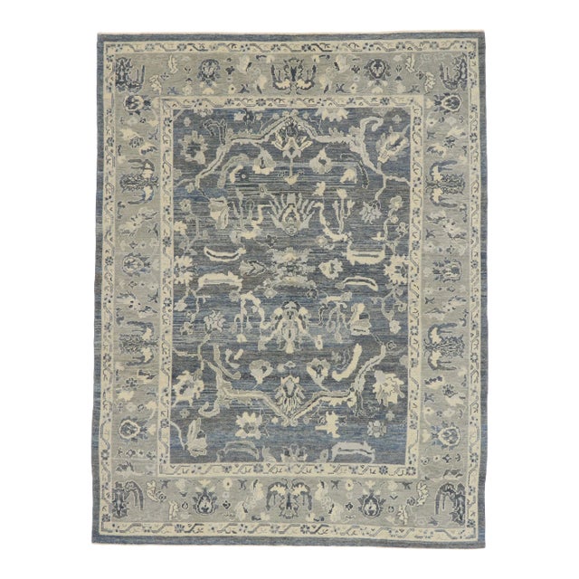 Earthy Gray Turkish Oushak Rug - 09'02 X 11'11 For Sale