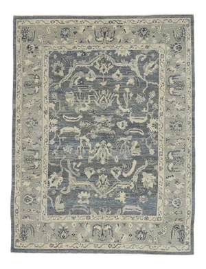 Earthy Gray Turkish Oushak Rug - 09'02 X 11'11