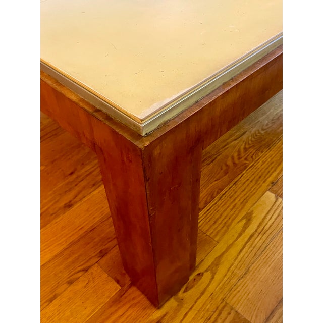 Vintage Ralph Lauren Leather Coffee Table – Modern Cherry & Cream For Sale In New York - Image 6 of 17
