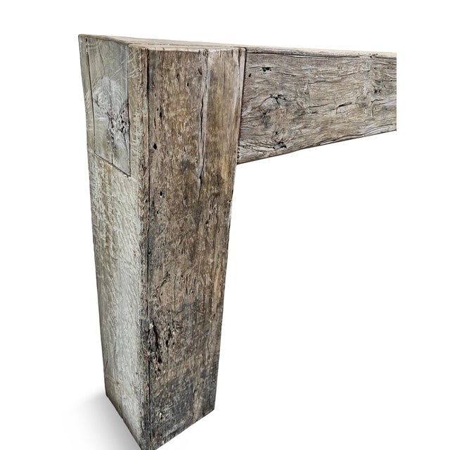 Wood Rustic Salvaged Wood Beam Console Table For Sale - Image 7 of 7