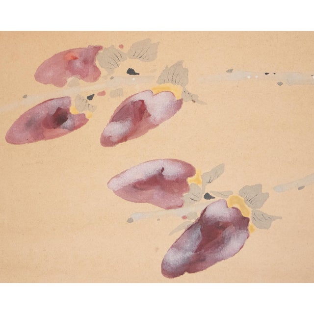 Textile "Mouse and Fruits", Meiji Era Japanese Watercolor Painting For Sale - Image 7 of 12