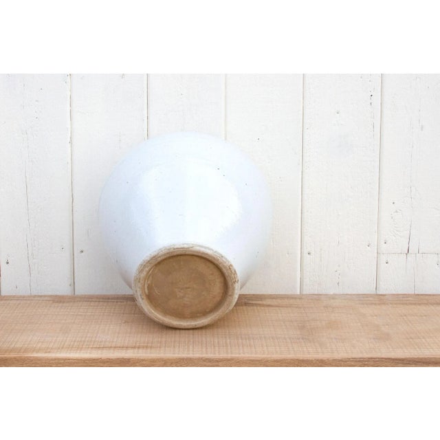 Ceramic Tall Glazed White Baluster Jar For Sale - Image 7 of 8