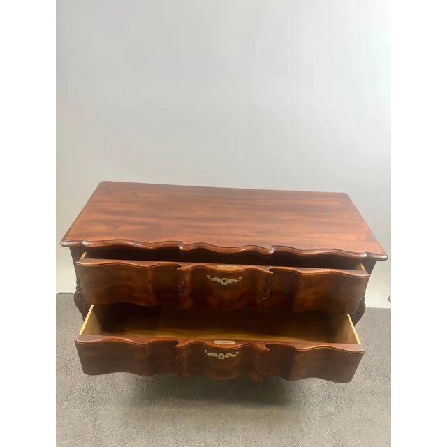 John Widdicomb French Provincial Bombe Serpentine Burl Walnut Commode Dresser For Sale In New York - Image 6 of 13