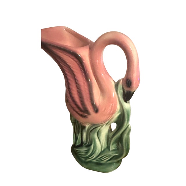 1950s Vintage 1950’s Stanford Ware Pink Flamingo Vases - A Pair For Sale - Image 5 of 11