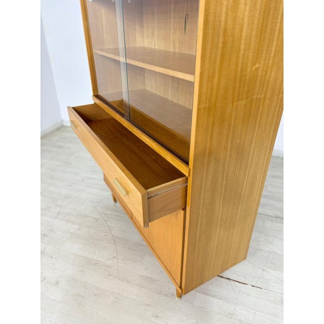 Brown Mid-Century Modern Bookcase in Elm, 1960s For Sale - Image 8 of 12