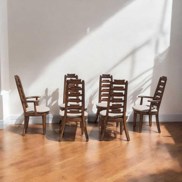 Mid-Century Modern Mid-Century Modern Wooden Dining Chairs Attributed to American Furniture , Set of 6 For Sale - Image 3 of 16
