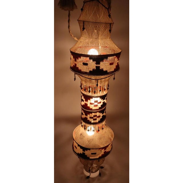 Native American Macrame Boho Staircase Hanging Lamp, 1970s For Sale - Image 11 of 18