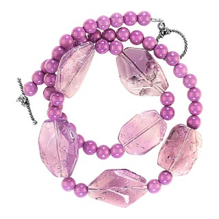 Amethyst and Phosphosiderite Necklace For Sale