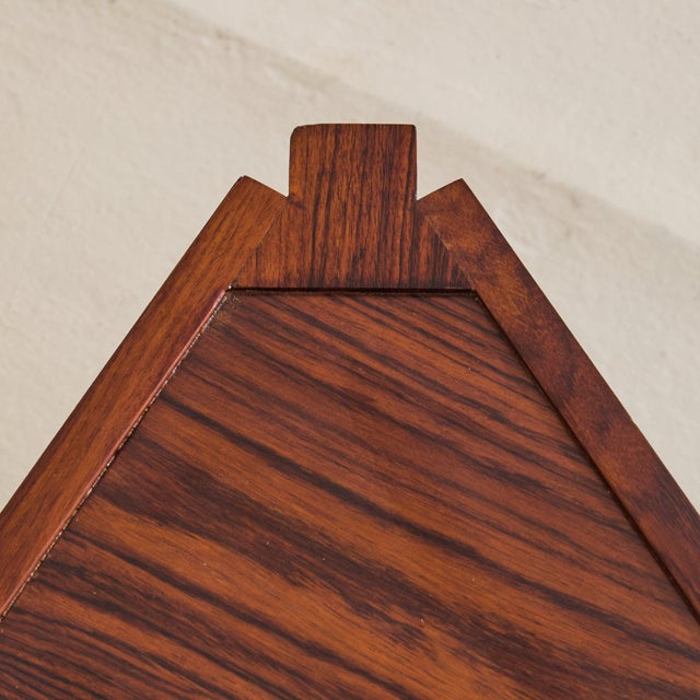 French Rosewood + Granite Triangular Coffee Table, 1940s For Sale - Image 10 of 11