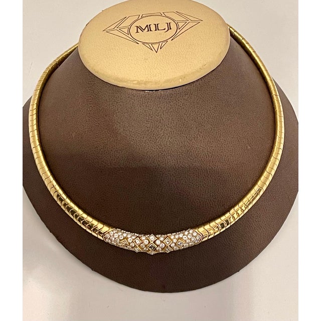 Van Cleef & Arpels 18 Kt Yellow Gold and 5.6 Ct Diamond Collar/Choker Necklace For Sale - Image 11 of 18