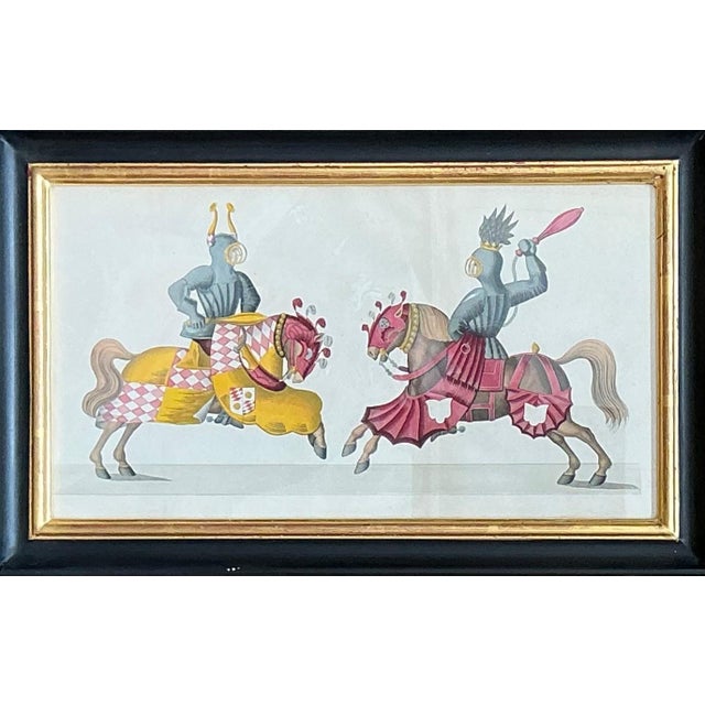 Vintage Medieval Knight Prints in Black Frames - Set of 4 For Sale In West Palm - Image 6 of 12