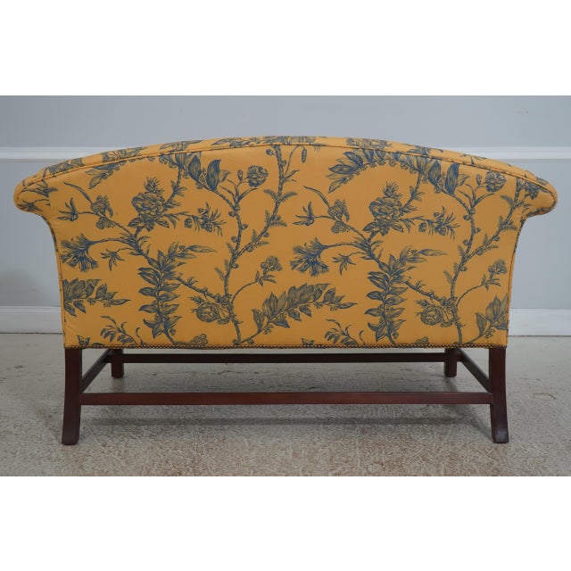 Baker Colonial Williamsburg Blue & Yellow Settee Sofa For Sale - Image 15 of 18