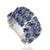 Art Deco 3.4 Ct Certified Natural Blue Sapphire Three Row Mosaic Cluster Ring, Size 7 For Sale - Image 3 of 14