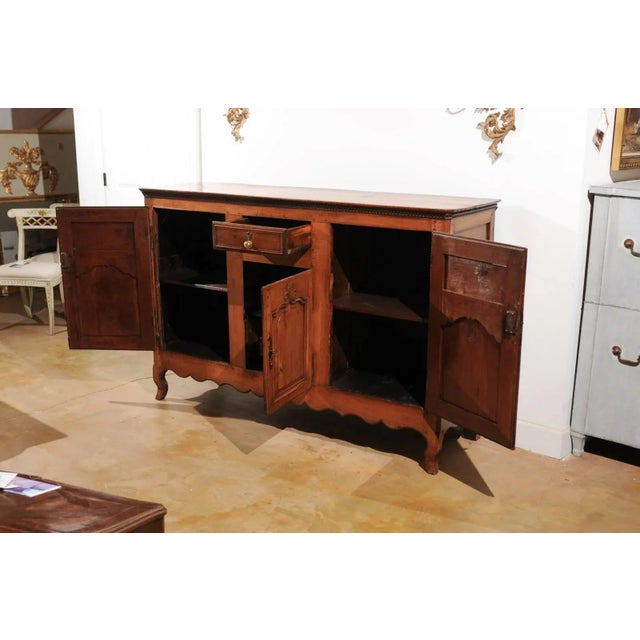 French 18th Century Louis XV Cherry Enfilade with Single Drawer and Three Doors For Sale In Atlanta - Image 6 of 11