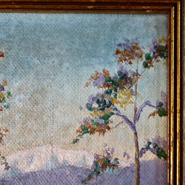 Mid 20th Century Mid 20th Century Miniature Mountain Landscape Oil Painting - Unsigned Unknown Artist For Sale - Image 5 of 13