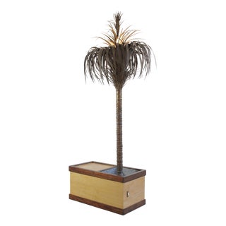 Vintage Italian Brass Palm Tree Lamp by Sergio Buzzi, 1960s For Sale