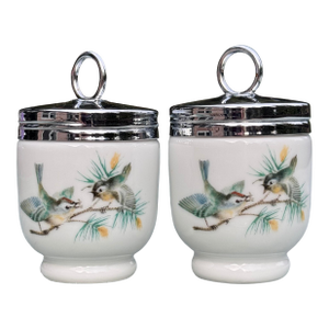Royal Worcester Bird Motif Egg Coddlers - A Pair
