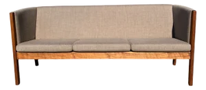 Scandinavian GE-285 3-Seater Sofa in Acacia Wood and Wool by Hans J. Wegner for Getama, 2017