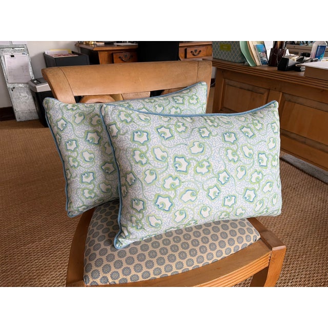 Samuel & Sons Stout Lumbar Pillows With Samuel and Sons Cord From Kips Bay Showhouse For Sale - Image 4 of 6