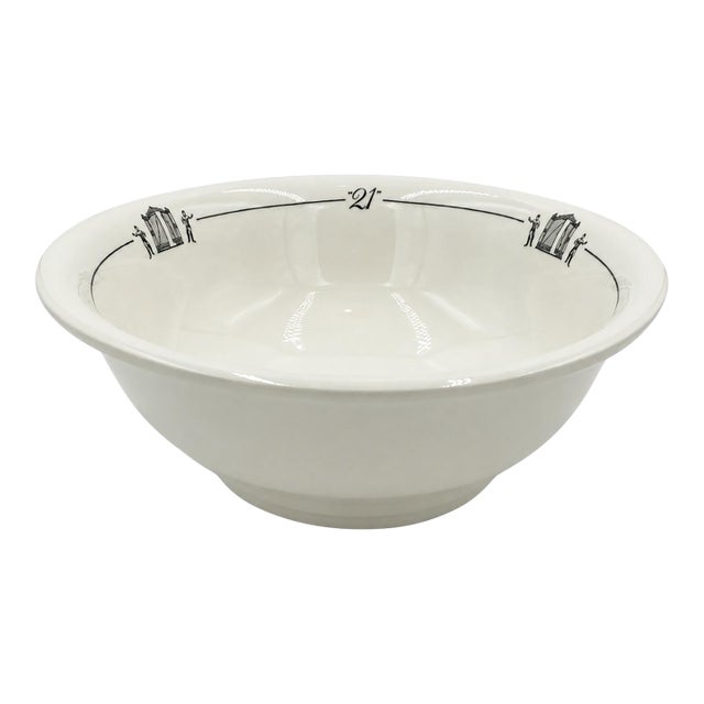 Vintage the 21 Club Nyc Restaurant Serving Bowl Shenango China Jockey Gate Logo For Sale