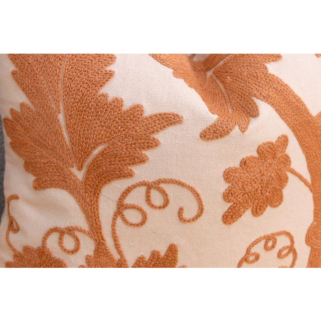 19th Century Set of 2, Hand Embroidered Crewel Botanical Pillows For Sale - Image 5 of 7